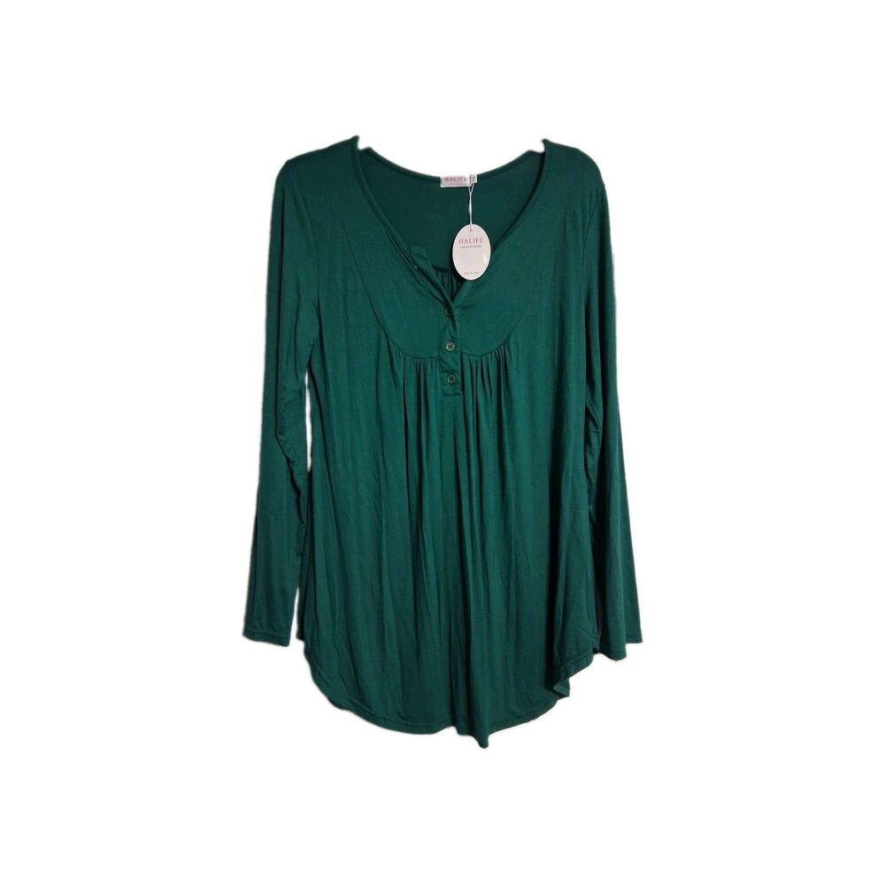 NWT Women's Halife Green Tunic Top Size M